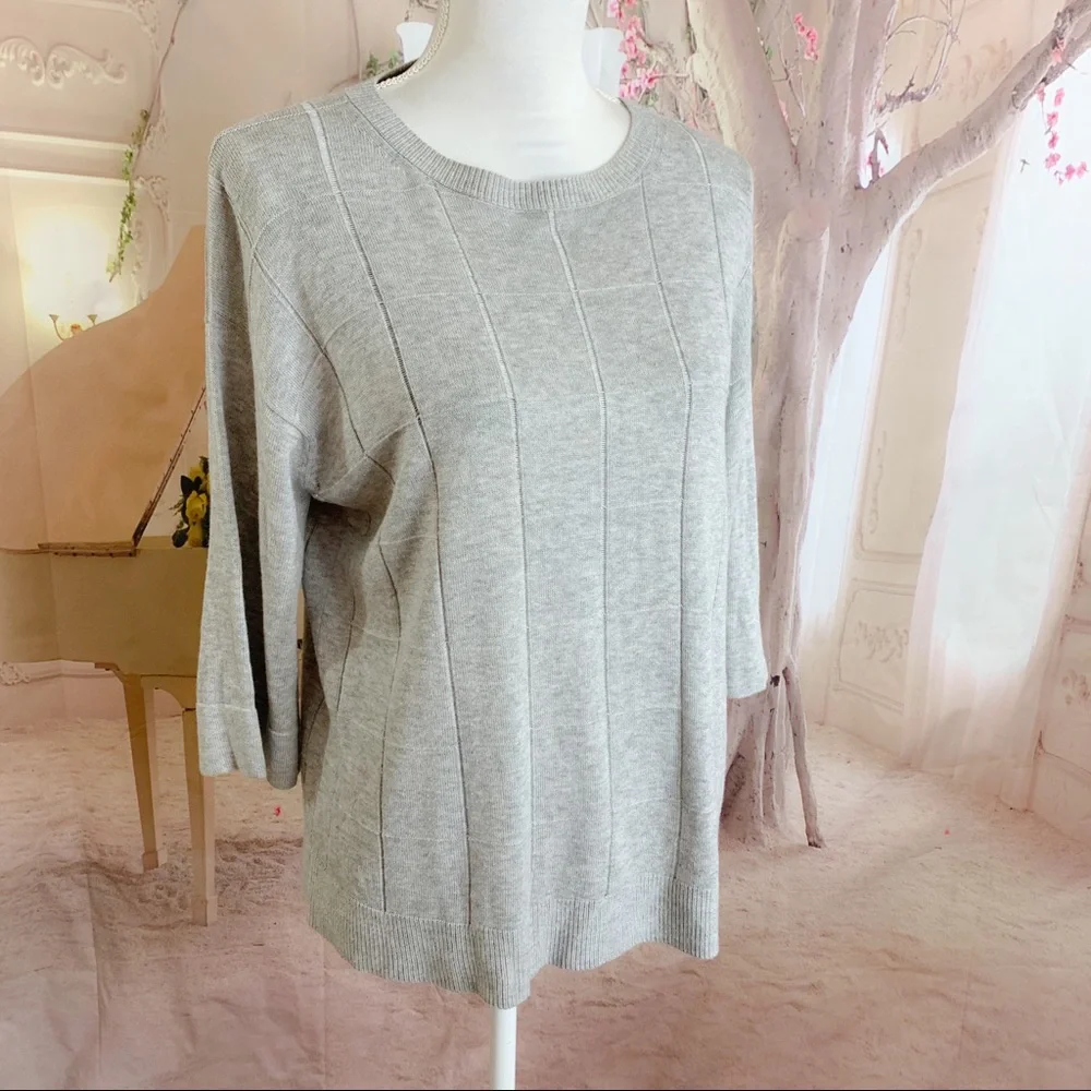 Lafayette 148 Gray Textured Sweater - Picture 2 of 8